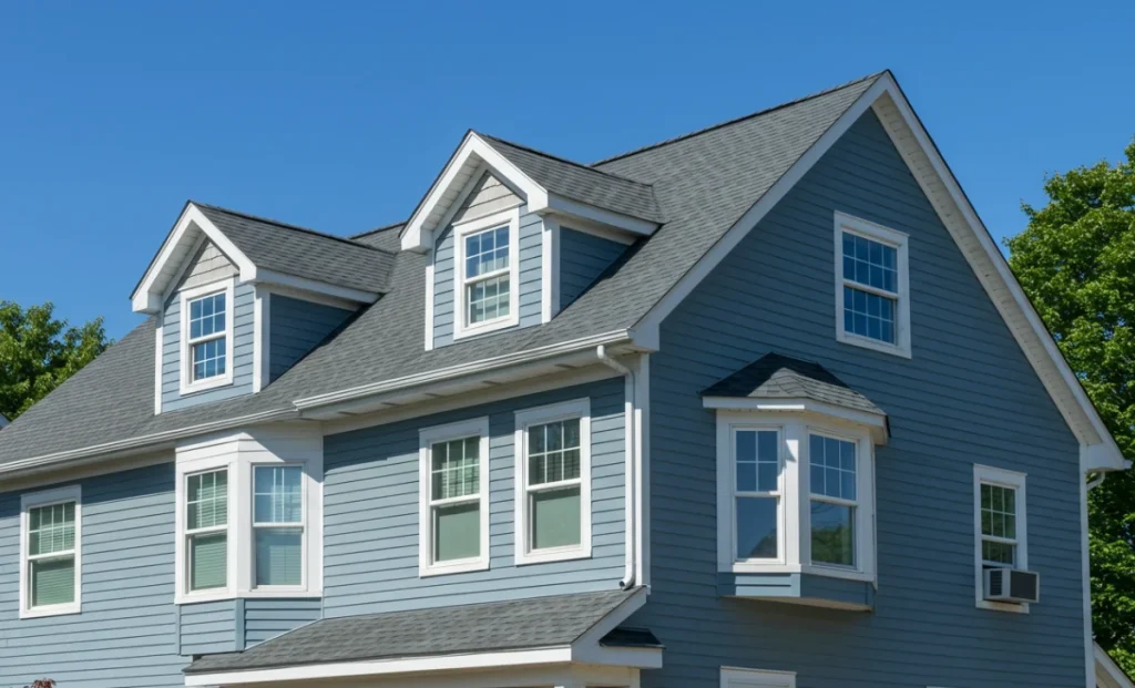 A family home with a beautiful roof