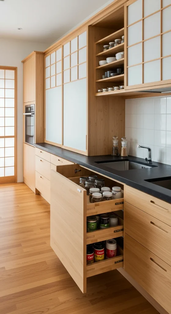 Japanese kitchen hidden storage