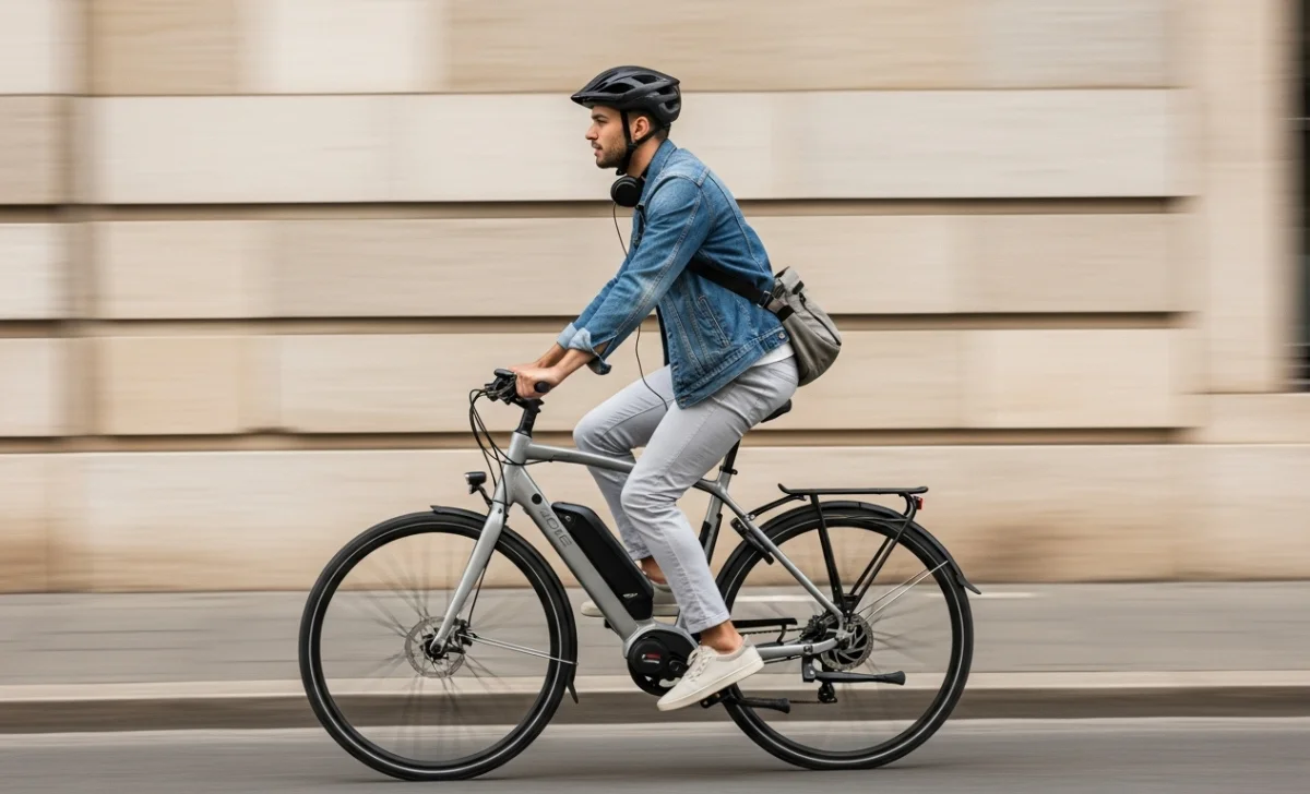 a man riding an e-bike