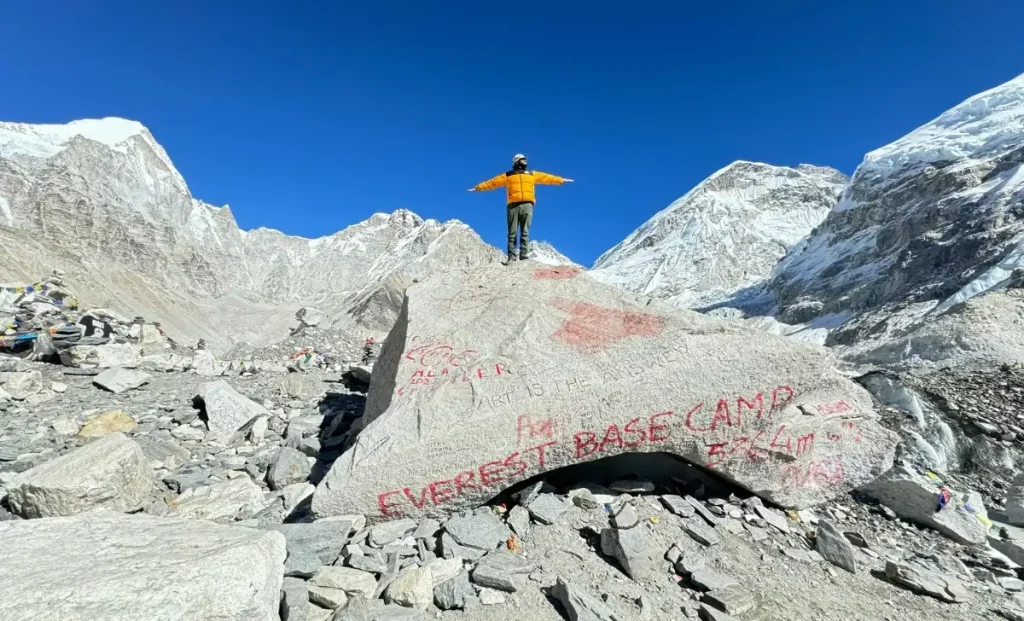 a man at Everest Base Camp