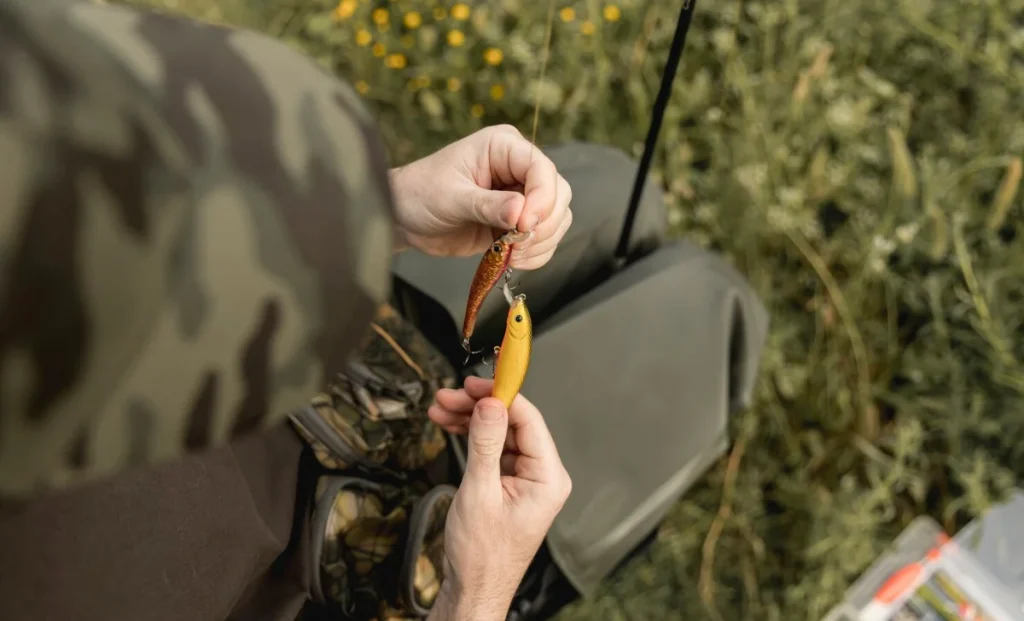 a man setting up fly tying