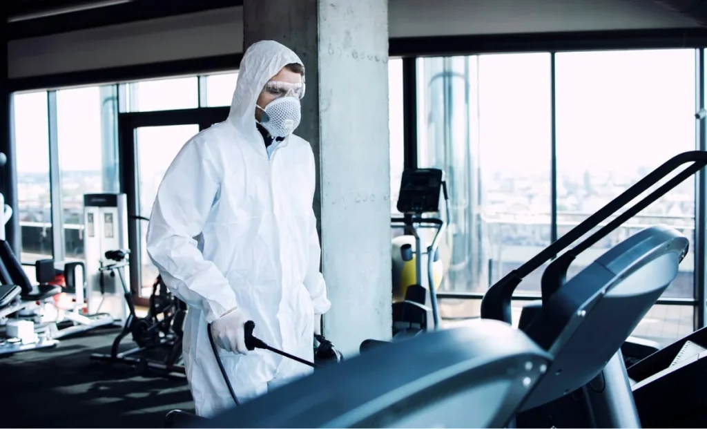 a man wearing a full protective gear