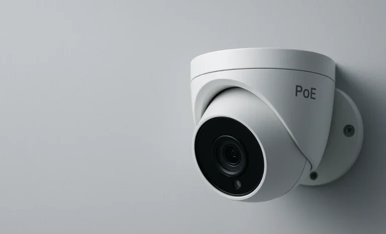 a security camera installed on wall