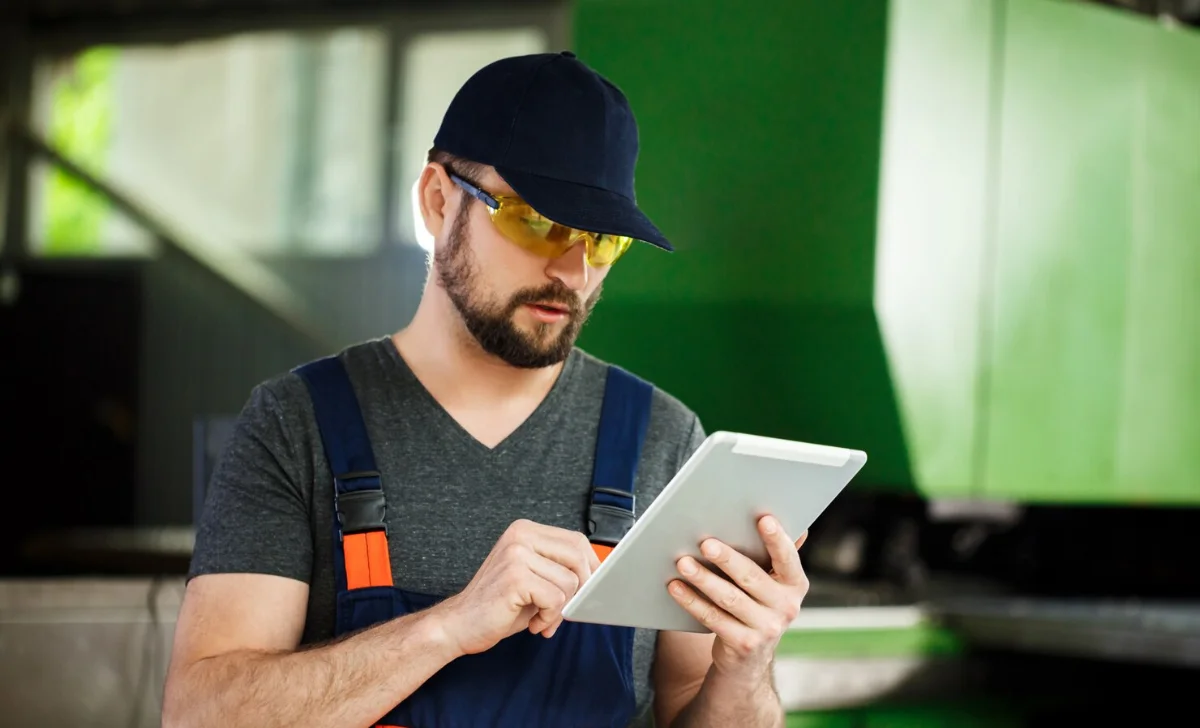 a worker using a tablet