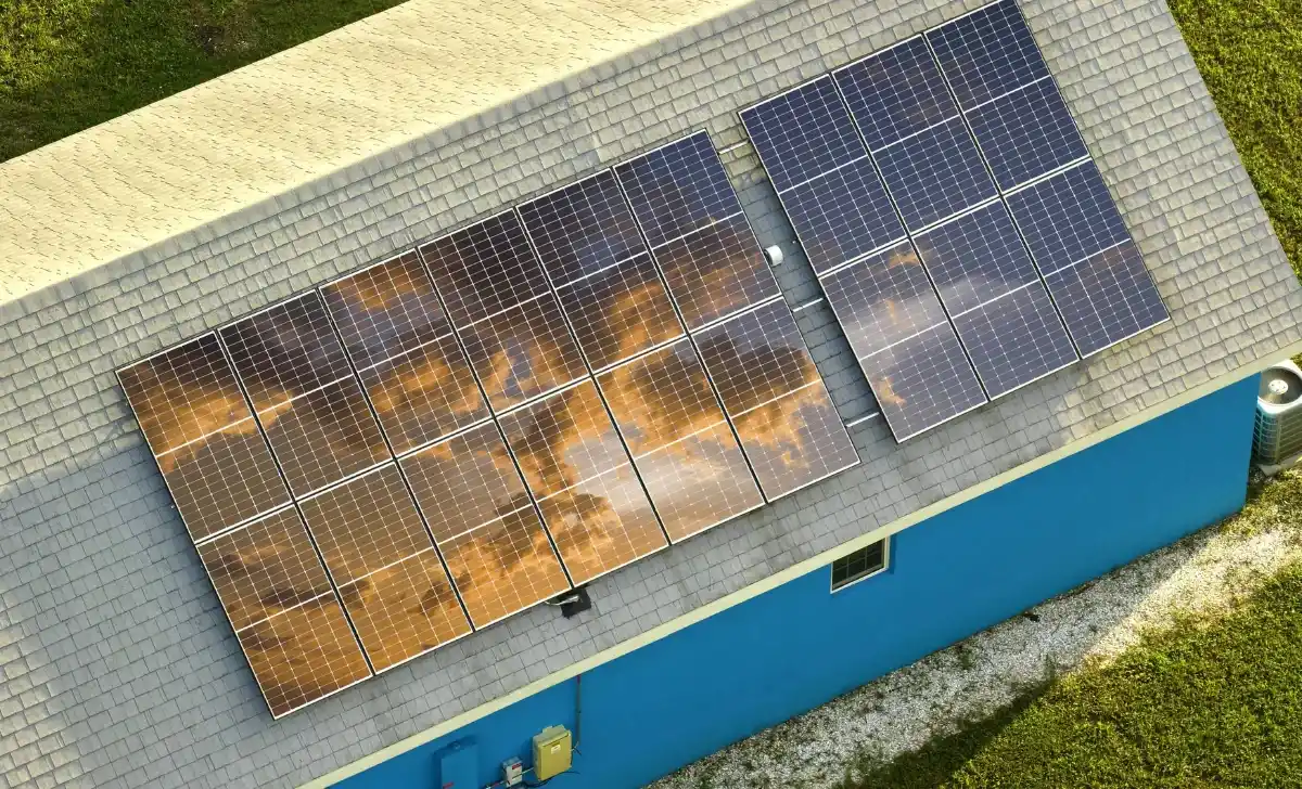 solar panels on a roof