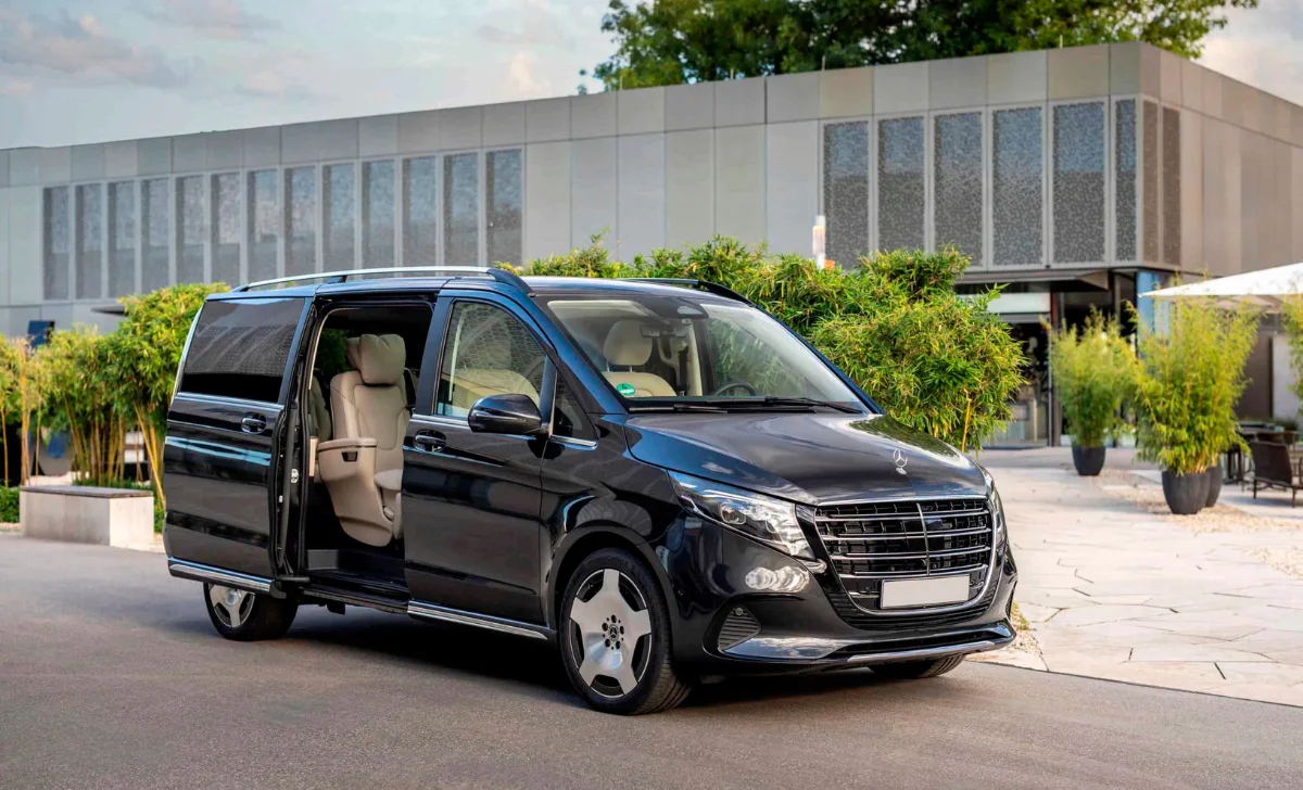 A Mercedes V-Class Chauffeur standing on road