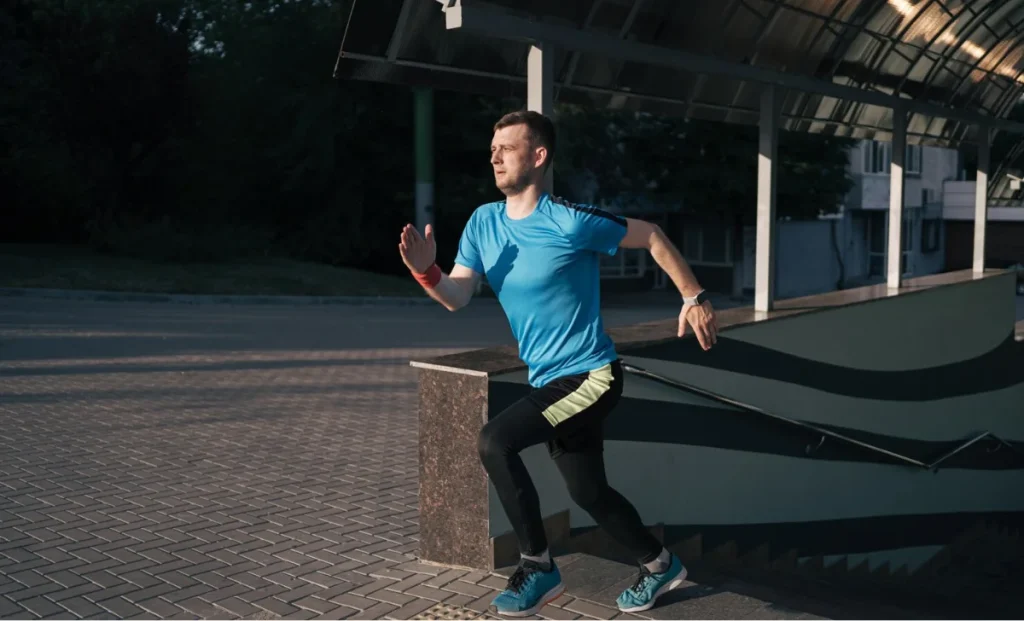 an active young man running