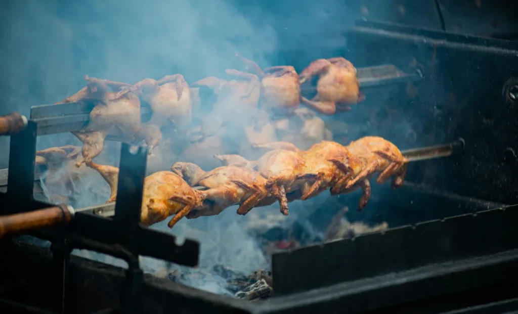 chicken barbecuing