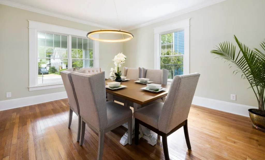 dining table and chairs in a beautiful room