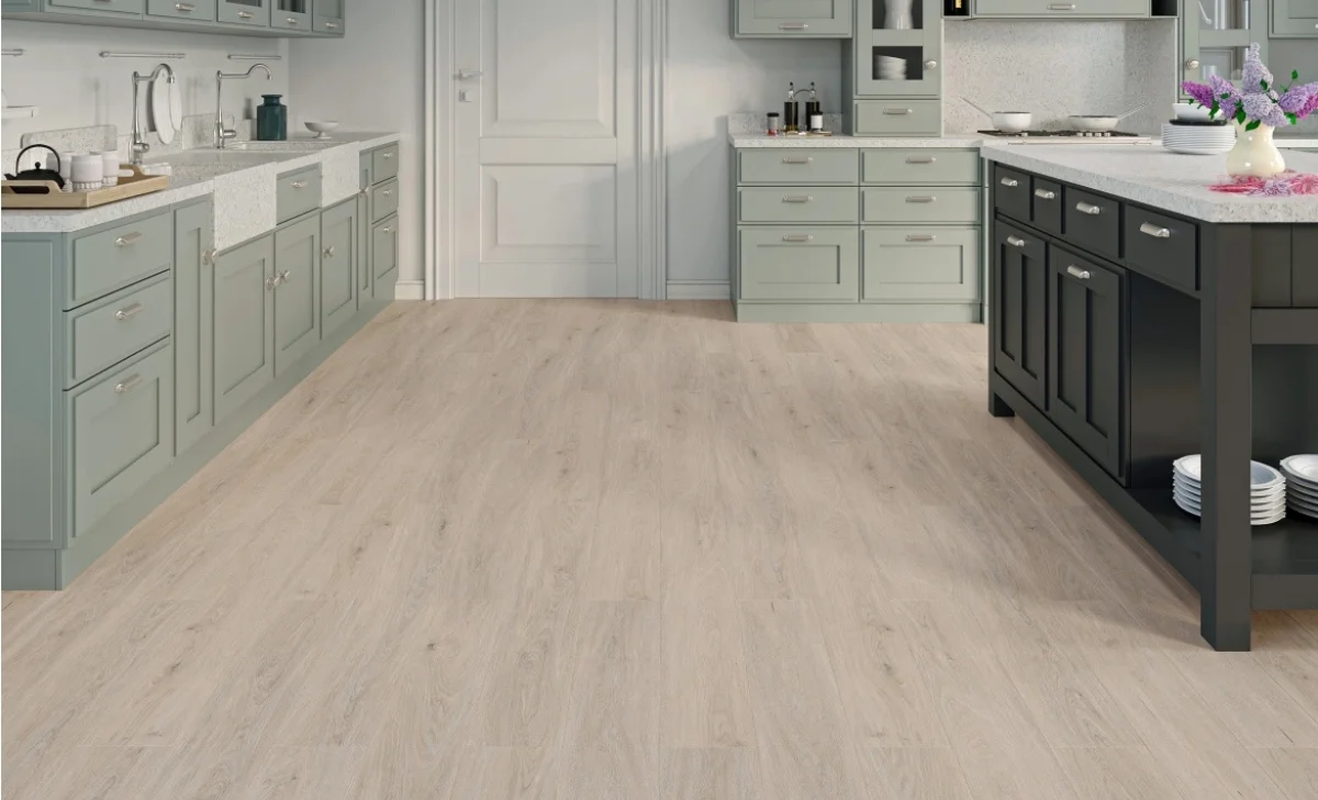 white oak flooring in a kitchen