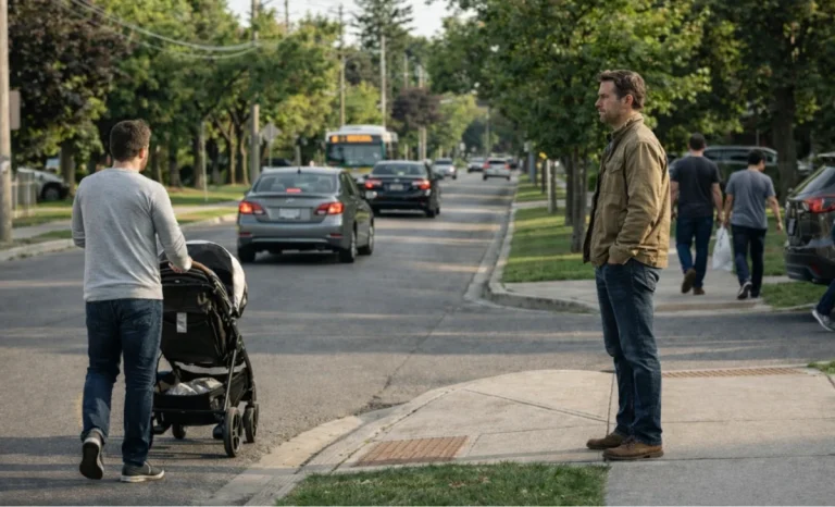Men in the afternoon street scene