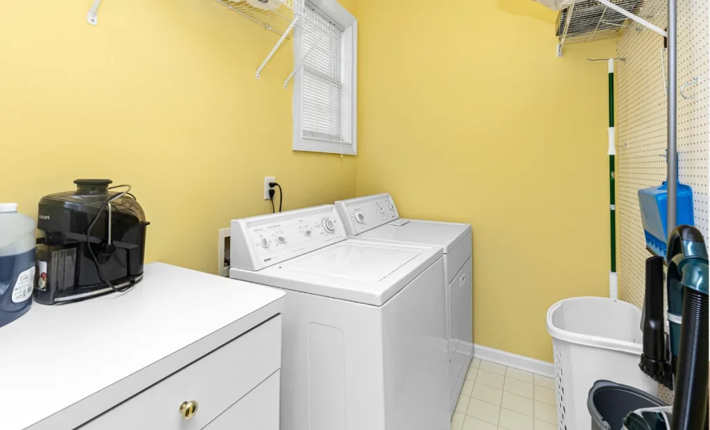 a cloth dryer in laundry space