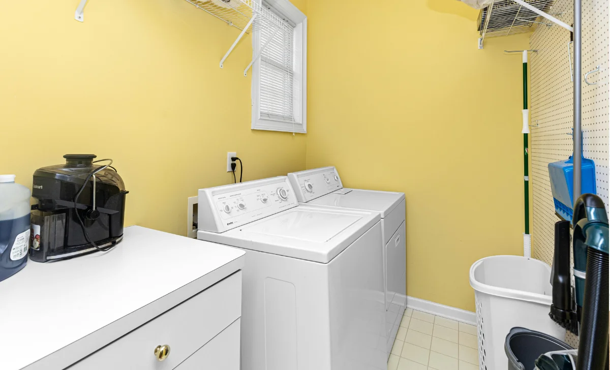 a cloth dryer in laundry space