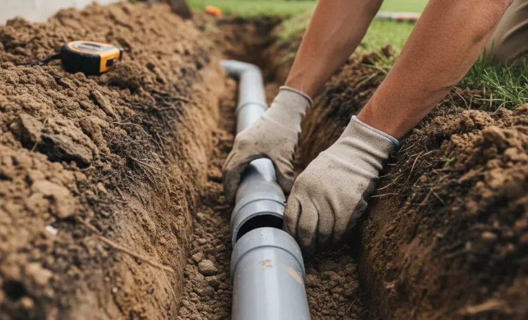 a man repairing sewer line