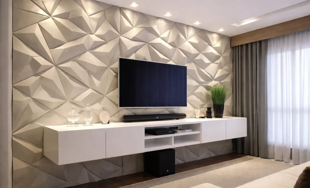 a wall with 3d panels