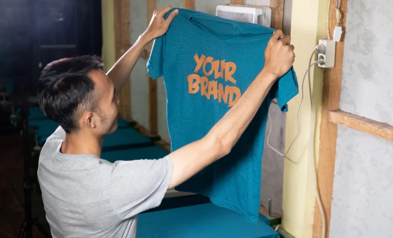man printing a t shirt