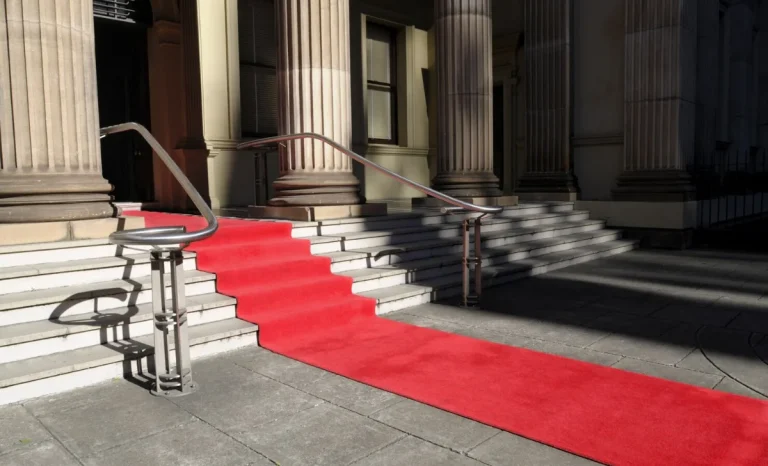 red carpet in the walkways of an hotel