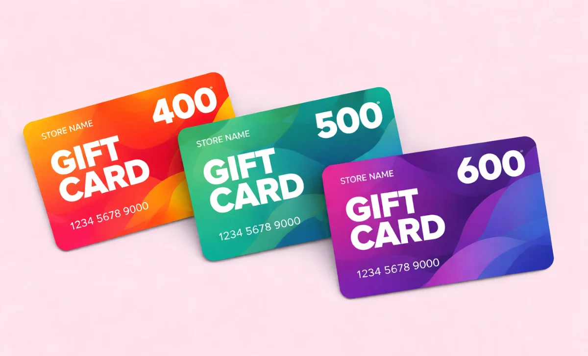 three gift cards