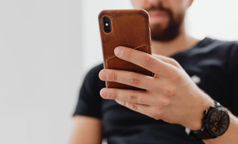 a man using his smartphone