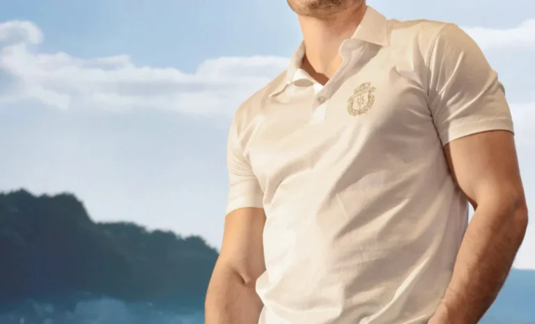 a man wearing a luxury t shirt