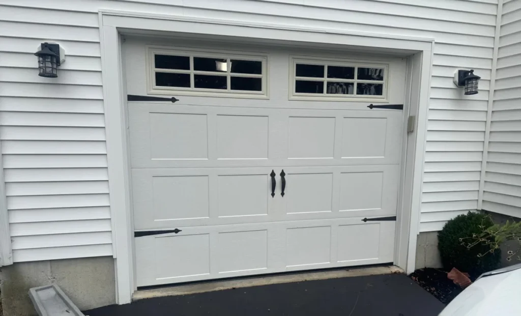 white garage door