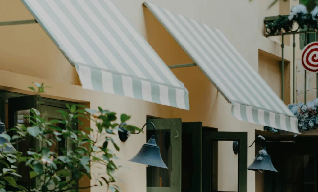 Awnings outside of a house