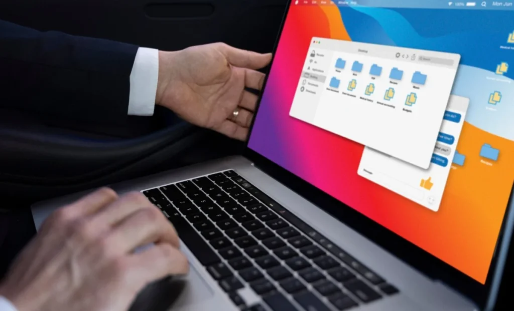 a man managing files on mac