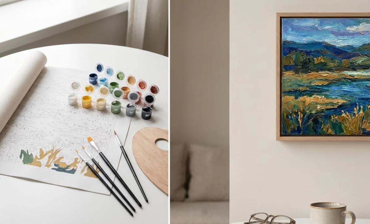 paint by numbers and oil painting