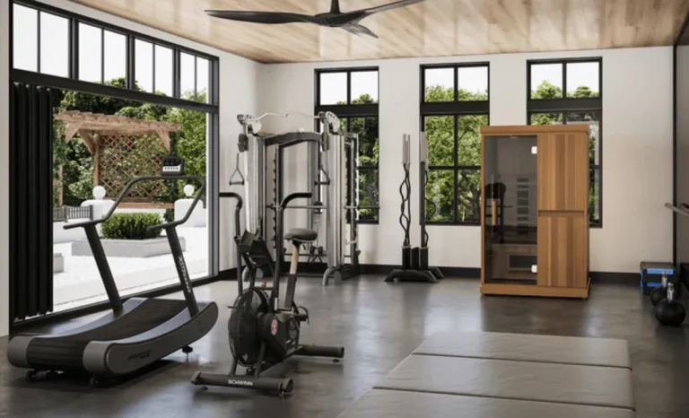 a sauna box in gym