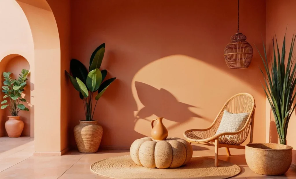 orange painted walls