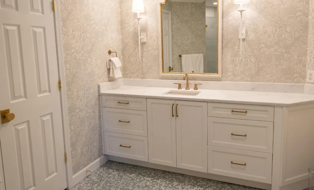 a bathroom vanity