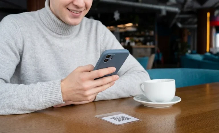 a man scanning esim qr code