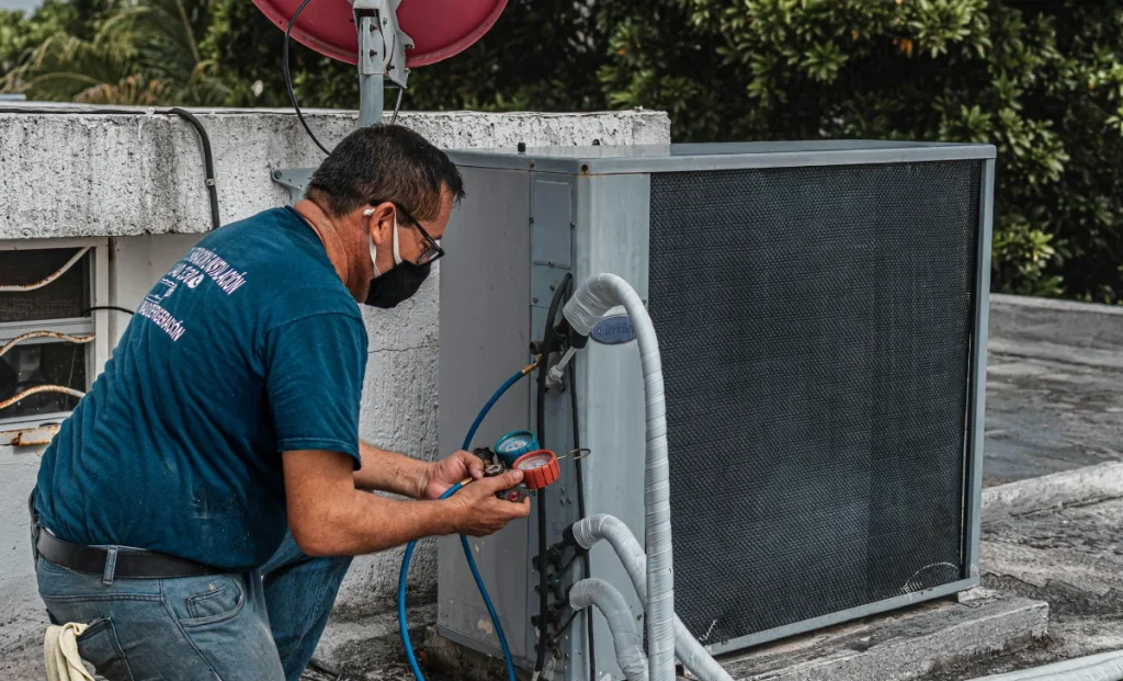 an HVAC worker