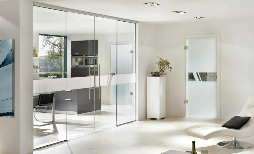 a glass room divider