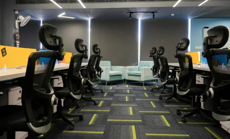 an office chairs and desk