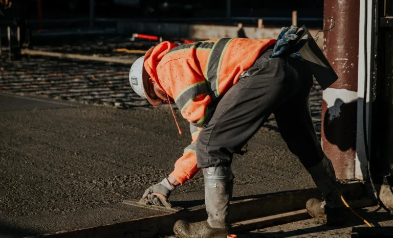 a concrete contractor working