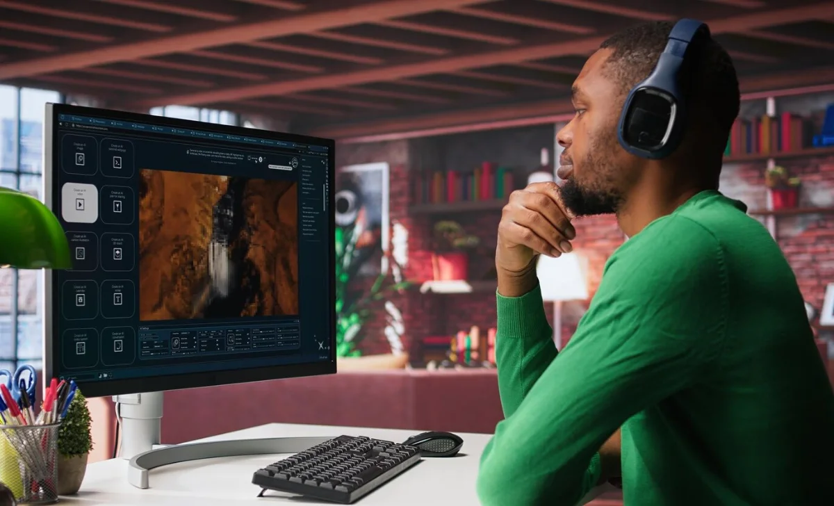 a man using ai video generator