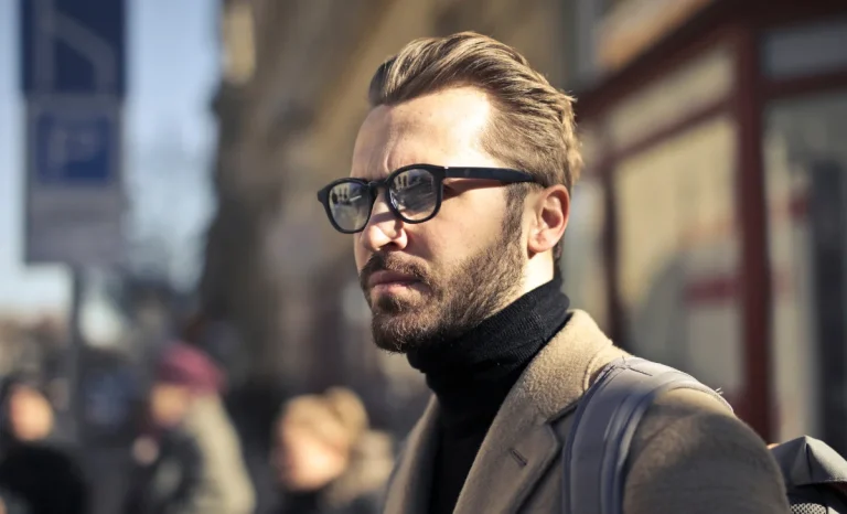 a man wearing ai glasses