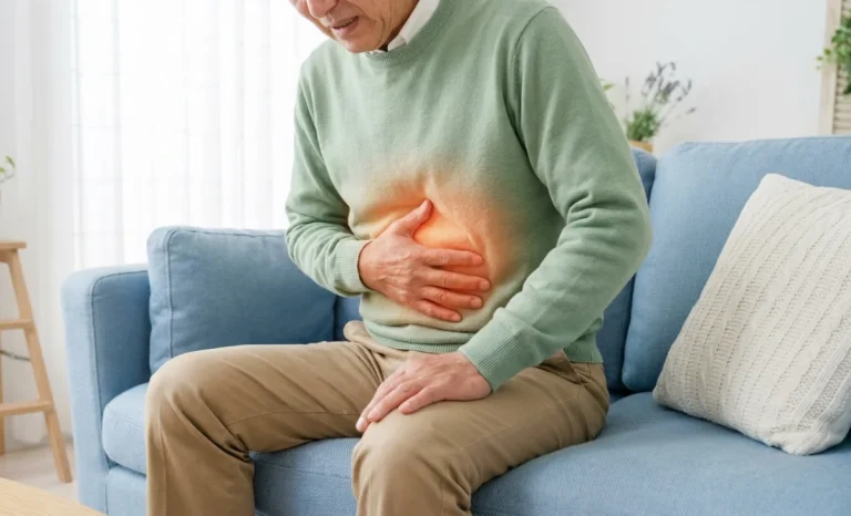 a man with food poisoning