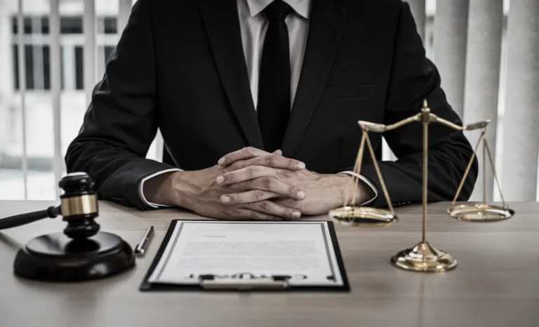 a professional lawyer sitting