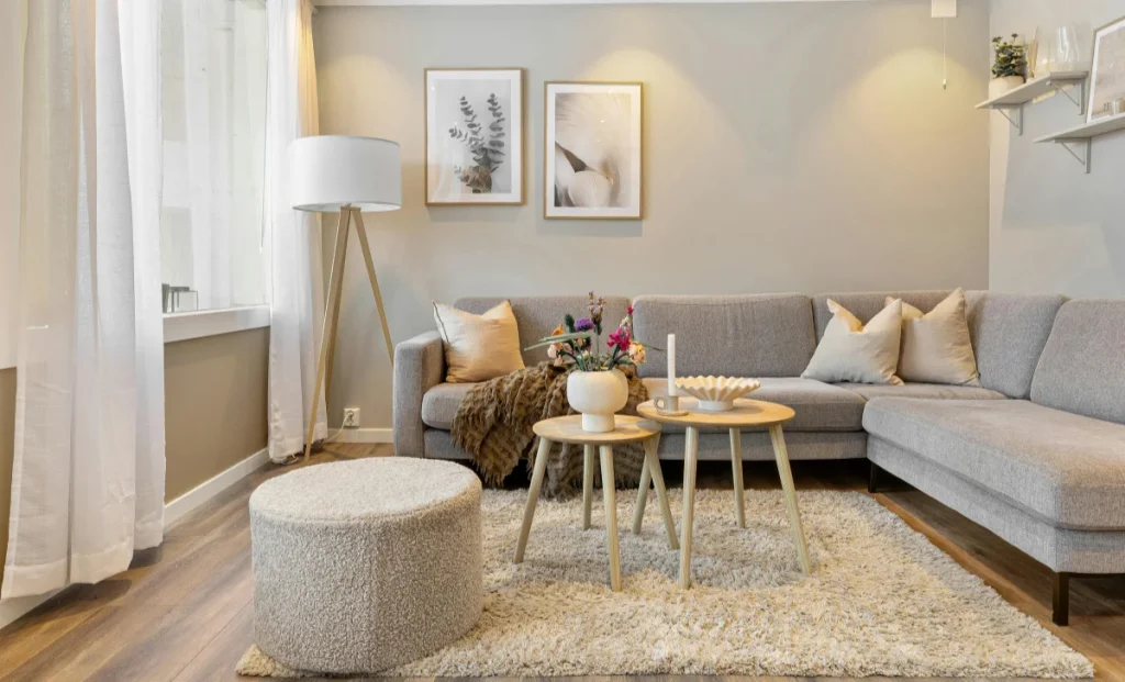 a rug in a living room