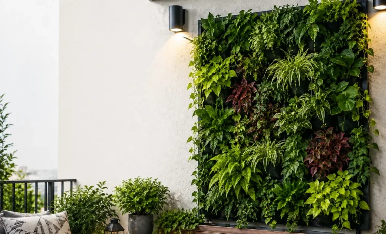 artificial garden on wall