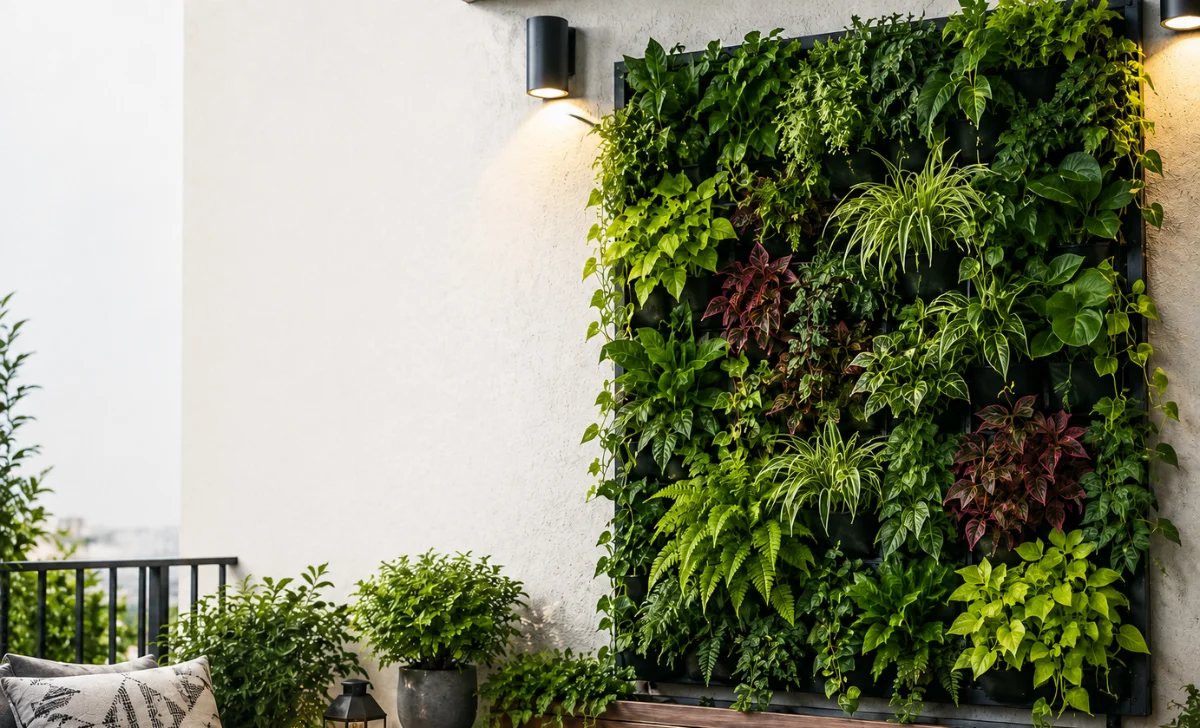 artificial garden on wall