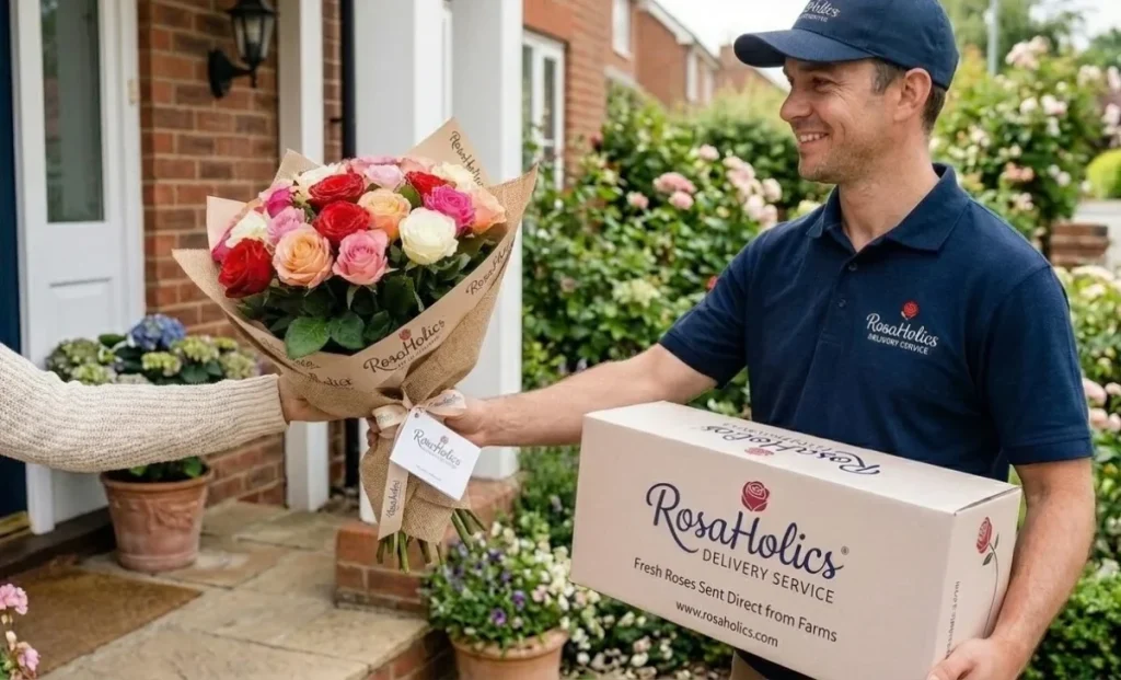a man delivering flowers